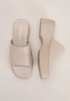 Womens Cream Chunky Wedge Sandal -Fashion Women's Clothing Sales 183576pls e76d8bb03465851