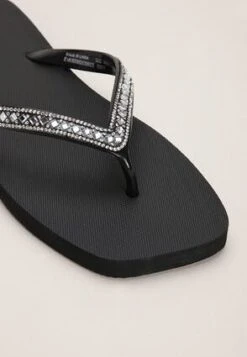 Womens Black Jewel Flip Flops -Fashion Women's Clothing Sales 183641pls 150d7b004867da7