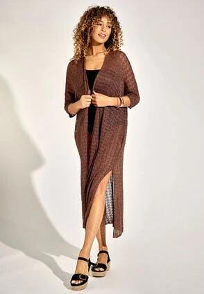 Womens Brown Lurex Longline Cardigan Womens Brown Lurex Longline Cardigan -Fashion Women's Clothing Sales 183899pls 24d3b95a544c382