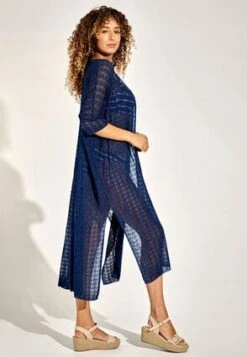 Womens Navy Lurex Longline Cardigan -Fashion Women's Clothing Sales 183959pls c3b557cdb02775d