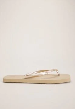 Womens Cream Flip Flops