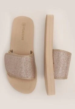 Womens Gold Velcro Sliders -Fashion Women's Clothing Sales 184248pls b30158234dd38f4