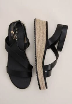 Womens Black Strappy Flatform Wedges -Fashion Women's Clothing Sales 184249pls 916732fe77742c0