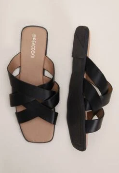 Womens Black Crossover Flat Sandal -Fashion Women's Clothing Sales 184290pls ad7e79412209437