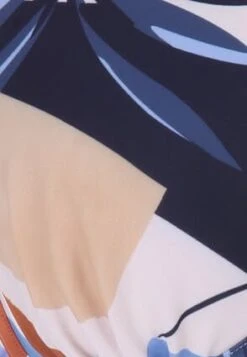 Womens E-F Blue Palm Print Plunge Bikini Top -Fashion Women's Clothing Sales 184428pls b2b118acbed5c19