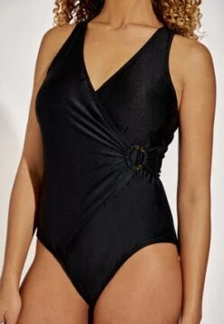 Womens Black Control V-Neck Swimsuit -Fashion Women's Clothing Sales 184490pls a9fc790e3ec5fb4