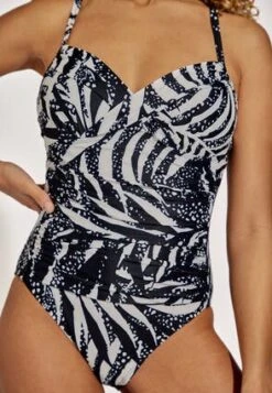 Womens Black Tropical Control V-Neck Swimsuit -Fashion Women's Clothing Sales 184496pls 23176014c80331b