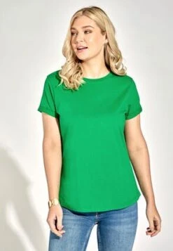 Womens Light Green Roll Sleeve T-Shirt -Fashion Women's Clothing Sales 185325pls d06cbf61e0d839e