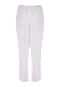 Womens White Linen Statement Button Trousers -Fashion Women's Clothing Sales 185445pls 300959918c90fef