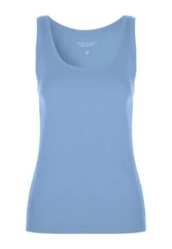 Womens Light Blue Ribbed Vest