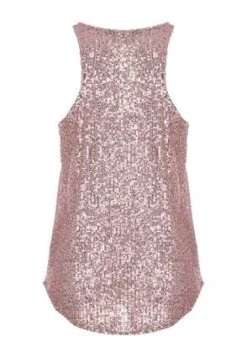 Womens Beige Sequin Embellished Vest Top -Fashion Women's Clothing Sales 185492pls 84fe6a0f3c148a5