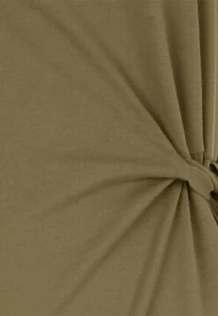 Womens Khaki Cotton Tie Midi Dress -Fashion Women's Clothing Sales 185967pls 6694c04b07da67b