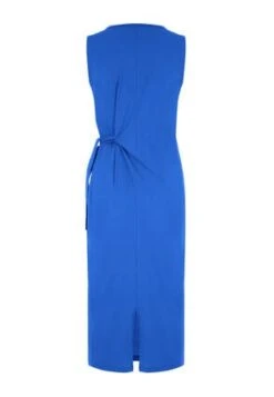 Womens Royal Blue Cotton Tie Midi Dress -Fashion Women's Clothing Sales 185969pls 43389a30354723b