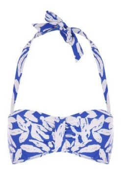 Womens Blue Leaf Print Bikini Top -Fashion Women's Clothing Sales 186221pls 34172b27cd5beb7