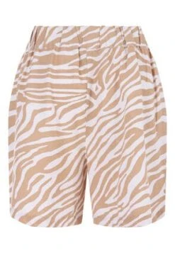 Women Brown Zebra Print Linen Tailored Shorts -Fashion Women's Clothing Sales 186471pls bf9f4a43f9da049