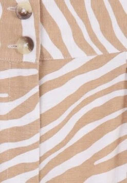 Women Brown Zebra Print Linen Tailored Shorts -Fashion Women's Clothing Sales 186473pls 7258c67606b16b5