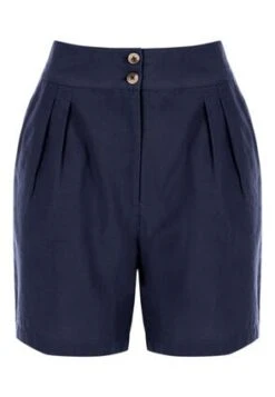 Women Navy Linen Tailored Shorts -Fashion Women's Clothing Sales 186486pls 00b15418c6ffb81