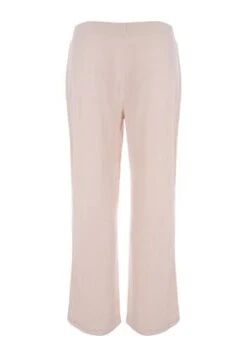 Womens Cream Ribbed Wide Leg Trousers -Fashion Women's Clothing Sales 186671pls 3e69db623459af1