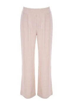 Womens Cream Ribbed Wide Leg Trousers -Fashion Women's Clothing Sales 186678pls 463dd039bb0f9c2