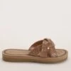 Womens Gold Jewel Comfort Sandal