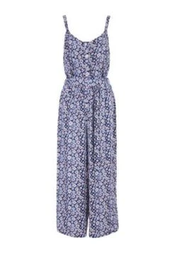 Womens Blue Ditsy Sleeveless Jumpsuit -Fashion Women's Clothing Sales 186888pls b3da4585a62034e