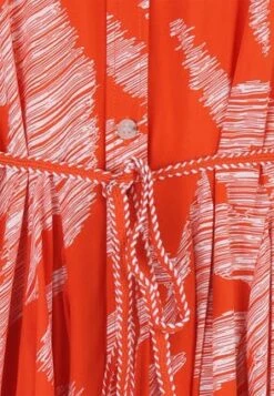 Womens Orange Palm Print Flared Shirt Dress -Fashion Women's Clothing Sales 186928pls 94bfe6a8498cd83