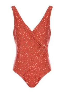 Womens Orange Spot Swimsuit