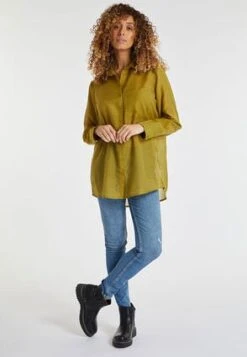 Womens Green Longline Sheer Shirt -Fashion Women's Clothing Sales 187427pls f3c5eda3b6085f9