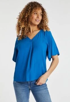 Womens Blue Loose Fit Overhead Blouse -Fashion Women's Clothing Sales 187447pls b0204f4560469a5