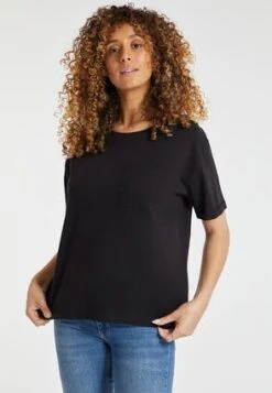 Womens Black Cotton Pocket T-Shirt -Fashion Women's Clothing Sales 187456pls dda571d1a63cb5a