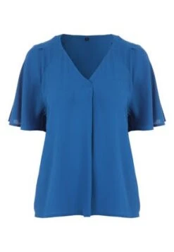 Womens Blue Loose Fit Overhead Blouse -Fashion Women's Clothing Sales 187568pls fd583dbde6c08ff