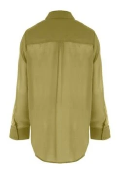 Womens Green Longline Sheer Shirt -Fashion Women's Clothing Sales 188013pls bd2566a5eb98448