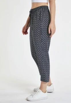 Womens Navy & White Geometric Cropped Trousers -Fashion Women's Clothing Sales 188091pls 53508b4a954a99c