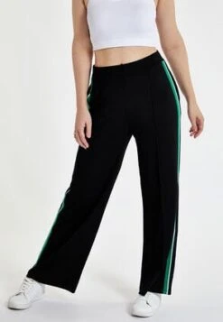 Womens Black Stripe Wide Leg Trousers -Fashion Women's Clothing Sales 188141pls 461ad7cc4499124