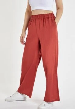 Womens Rust Red Wide Leg Trousers -Fashion Women's Clothing Sales 188217pls 6036bddf58aa5d9
