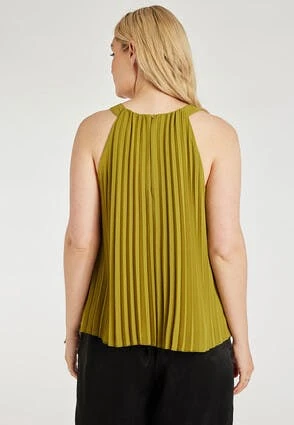 Womens Olive Green Pleated Halter Neck Top Womens Olive Green Pleated Halter Neck Top -Fashion Women's Clothing Sales 188450pls 6068545dab997d9