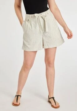 Womens White Linen Pinstripe Shorts -Fashion Women's Clothing Sales 188517pls 223ae71b1992b71