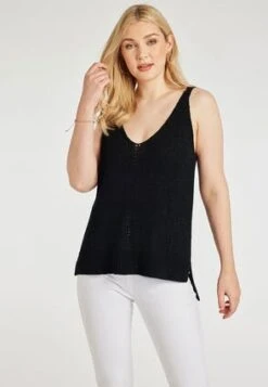 Womens Black Knitted Vest