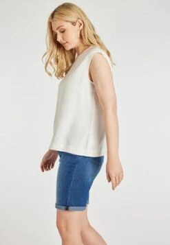 Womens Light Cream High Neck Top -Fashion Women's Clothing Sales 188560pls cef506bcde47c61