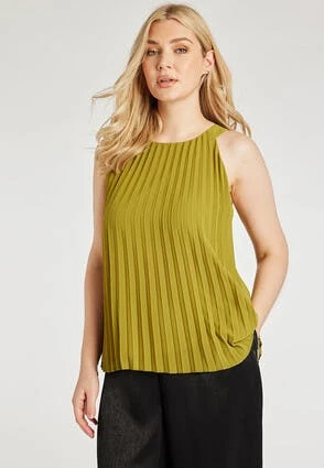 Womens Olive Green Pleated Halter Neck Top Womens Olive Green Pleated Halter Neck Top -Fashion Women's Clothing Sales 188597pls bcde78af36afaf1