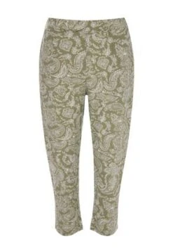 Womens Green Paisley Casual Cropped Trousers -Fashion Women's Clothing Sales 188862pls 2af0452162dc4c6
