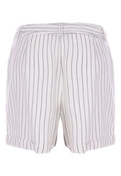 Womens White Linen Pinstripe Shorts -Fashion Women's Clothing Sales 188925pls e15c5a7e4406ca9