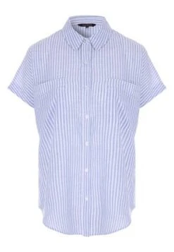 Womens Blue Stripe Capped Sleeve Shirt -Fashion Women's Clothing Sales 188938pls 9e055f6320132da