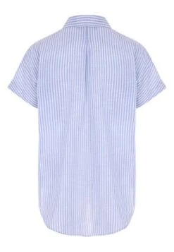 Womens Blue Stripe Capped Sleeve Shirt -Fashion Women's Clothing Sales 188942pls 85810c176c1ed49