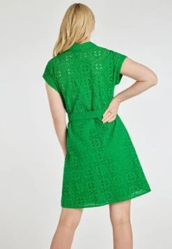 Womens Green Broderie Shirt Dress -Fashion Women's Clothing Sales 189378pls 2a386ddc65a2f31