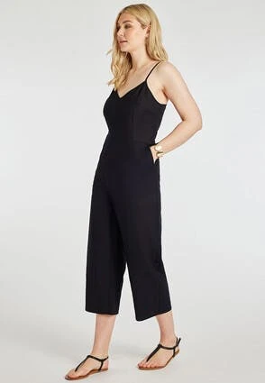 Womens Black Linen Blend Jumpsuit Womens Black Linen Blend Jumpsuit -Fashion Women's Clothing Sales 189463pls 647f1d78d5fb4f0