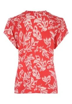 Womens Red And White Leaf Print Blouse -Fashion Women's Clothing Sales 189512pls 15a4debff725117