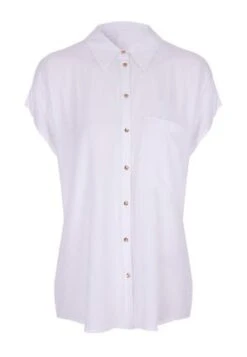 Womens White Cap Sleeve Shirt -Fashion Women's Clothing Sales 189850pls c2cfdd822240df5