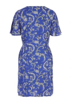 Womens Blue Paisley Print Button Dress -Fashion Women's Clothing Sales 189863pls c0cfc529d0f3a83
