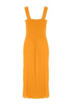 Womens Yellow Shirred Bodice Summer Dress -Fashion Women's Clothing Sales 189888pls 695a26c396039e3